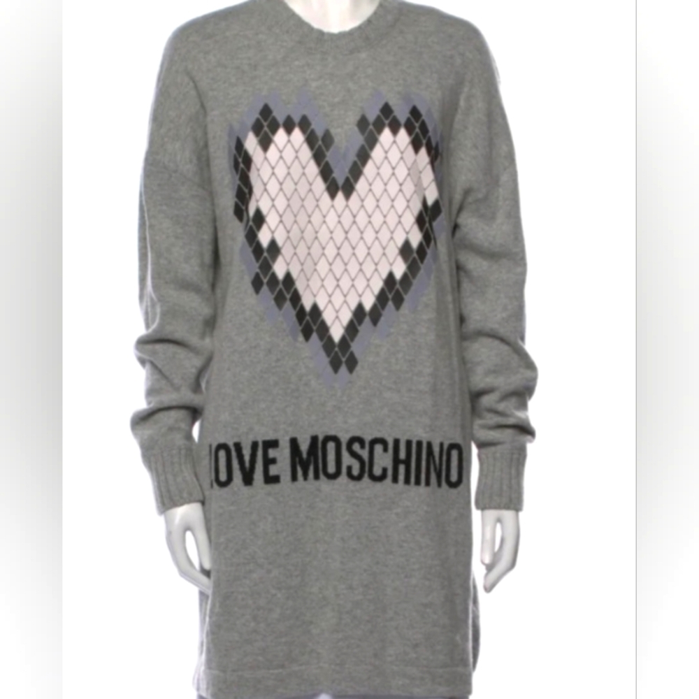 LOVE MOSCHINO Printed Crew Neck Sweater